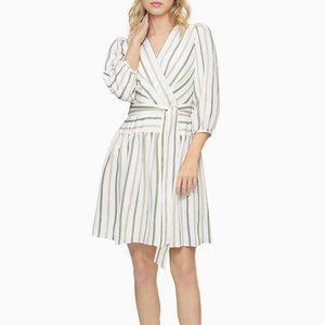 Calvin Klein A-Line Wrap Strip 3/4 Midi Dress